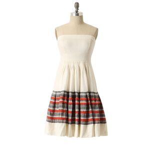 Anthropologie Floreat Linen Strapless Mini Dress 2